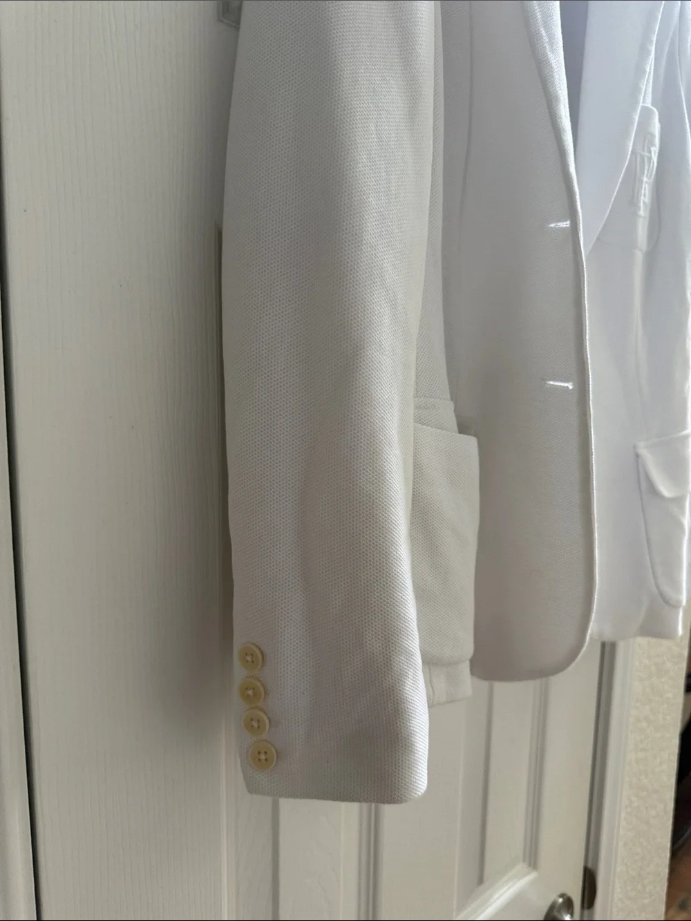 Ralph Lauren White Women’s Knit Blazer - Classic Single-Breasted Jacket - Picture 6 of 6